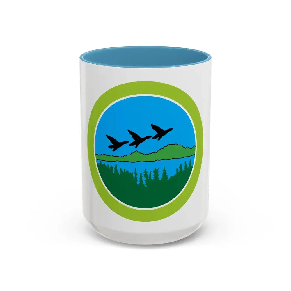 Fish and Wildlife Management (Boy Scout Merit Badge) Accent Coffee Mug 15oz Light Blue - Go Mug Yourself