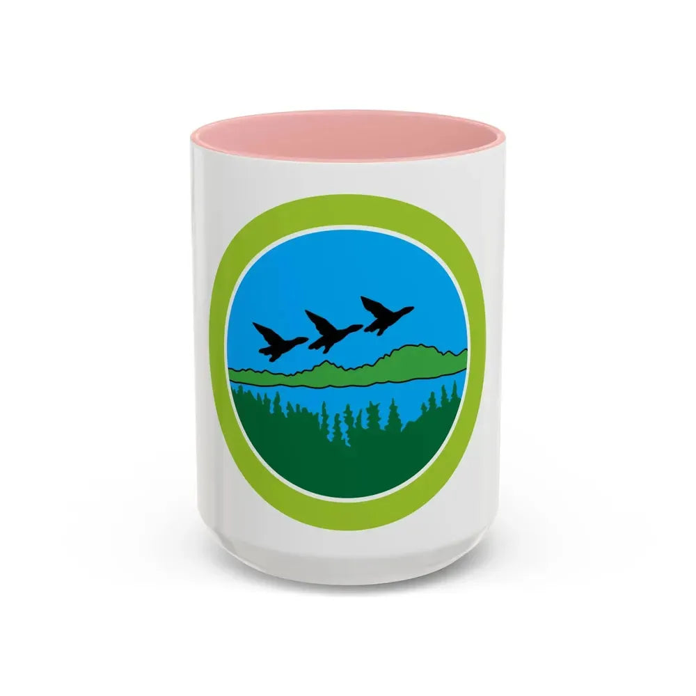 Fish and Wildlife Management (Boy Scout Merit Badge) Accent Coffee Mug 15oz Pink - Go Mug Yourself