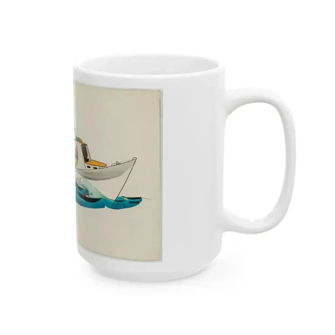 Fisherman Illustration - White Coffee Mug - Go Mug Yourself