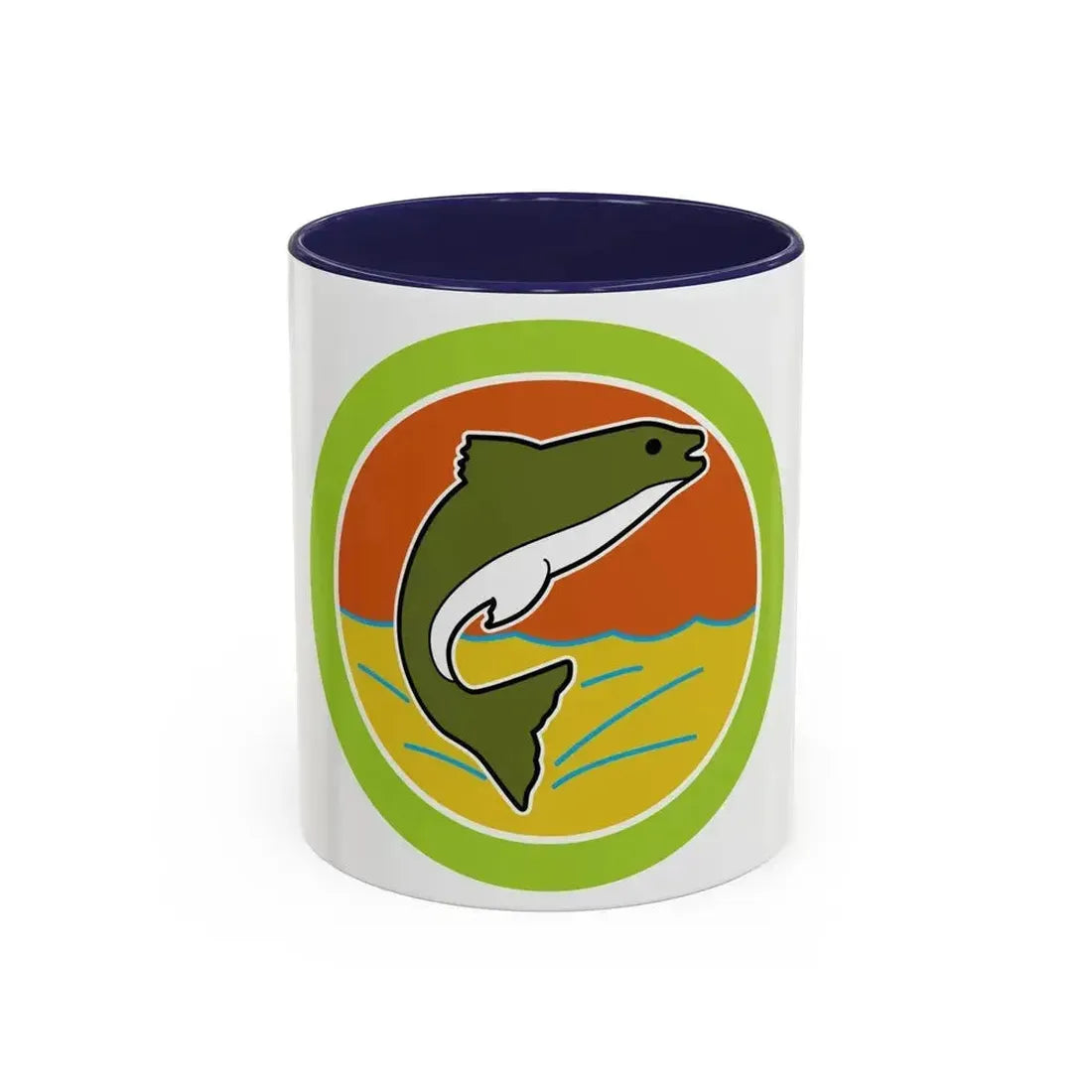 Fishing (Boy Scout Merit Badge) Accent Coffee Mug 11oz Navy - Go Mug Yourself