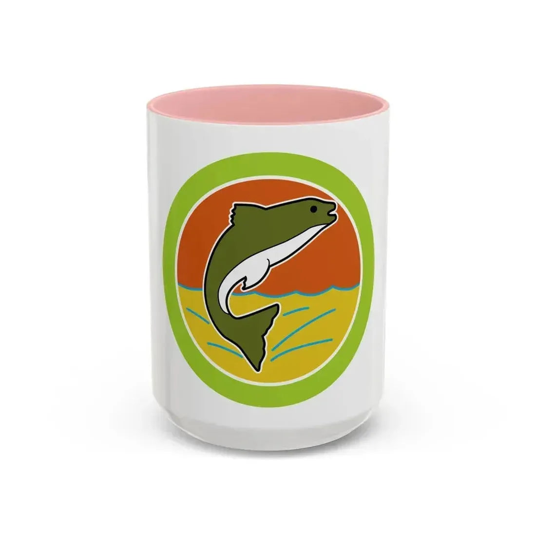 Fishing (Boy Scout Merit Badge) Accent Coffee Mug 15oz Pink - Go Mug Yourself