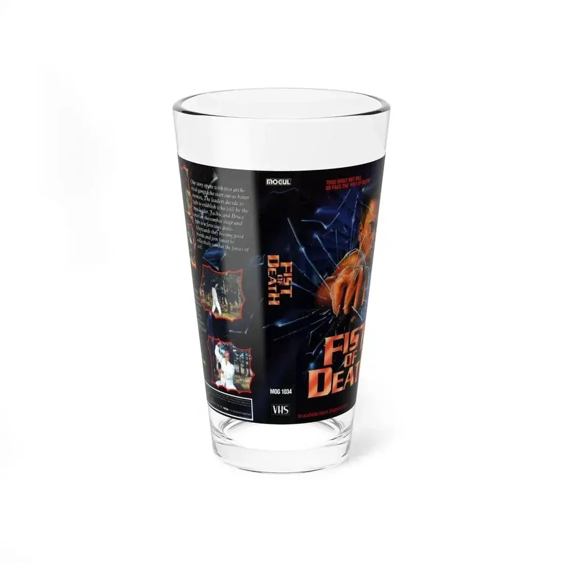 FIST OF DEATH (VHS COVER) Pint Glass 16oz 16oz - Go Mug Yourself