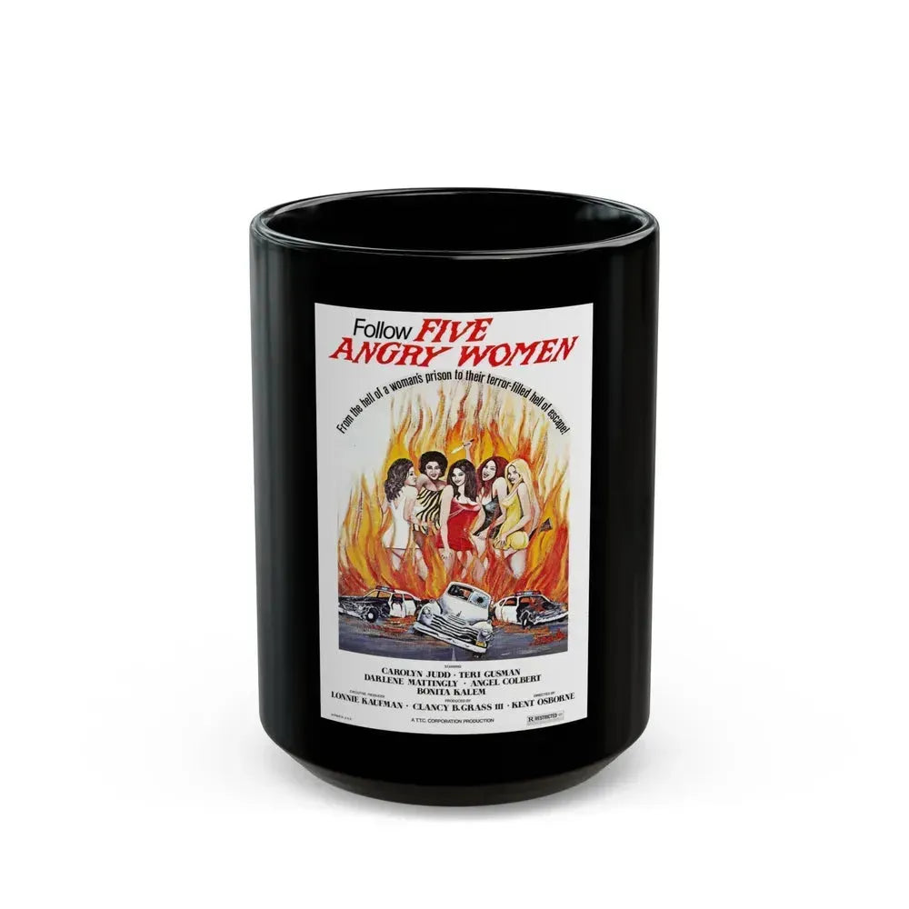FIVE ANGRY WOMEN 1981 Movie Poster - Black Coffee Mug 15oz - Go Mug Yourself