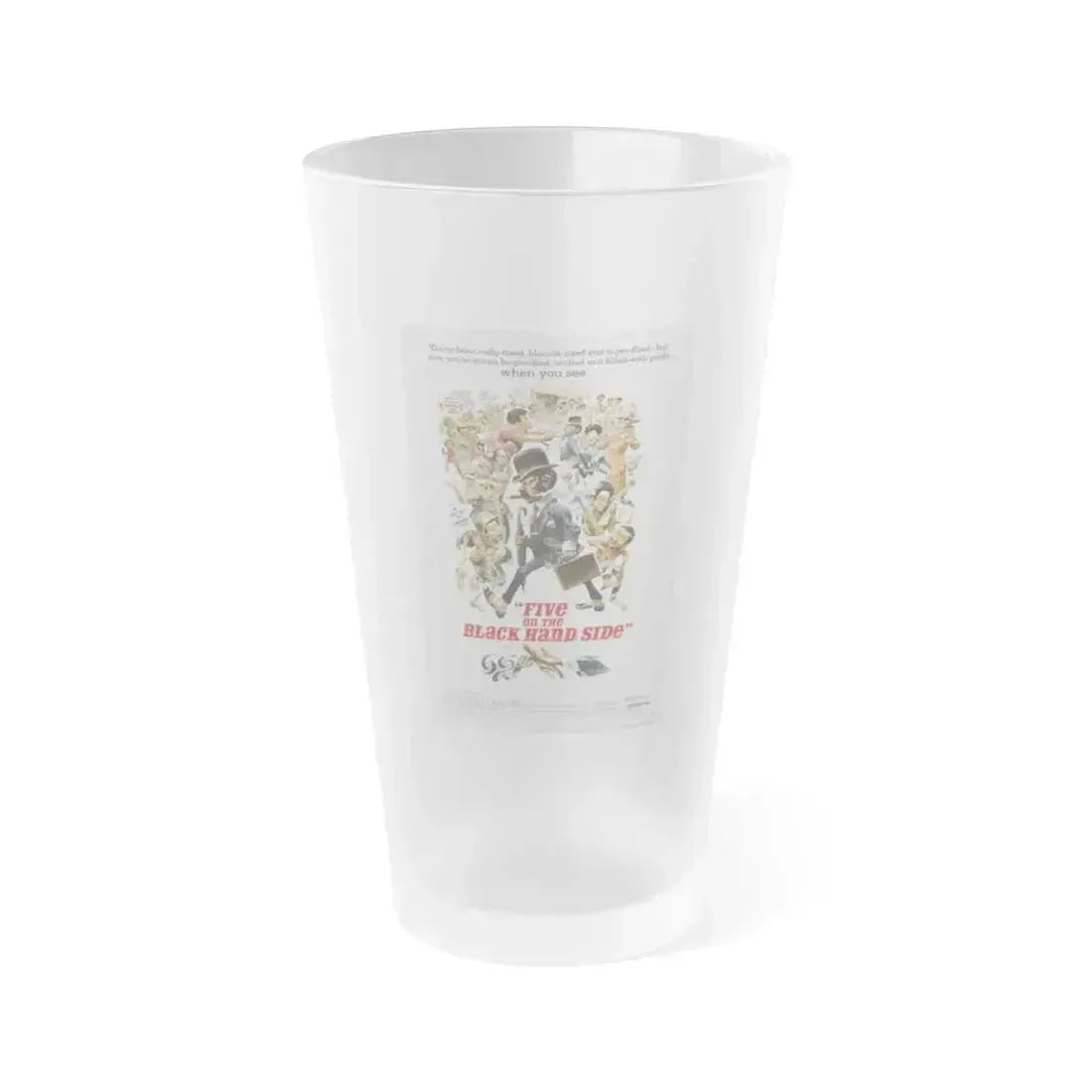 FIVE ON THE BLACK HAND SIDE 1973 Movie Poster - Frosted Pint Glass 16oz 16oz Frosted - Go Mug Yourself