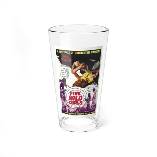 FIVE WILD GIRLS 1964 Movie Poster - Pint Glass 16oz 16oz - Go Mug Yourself