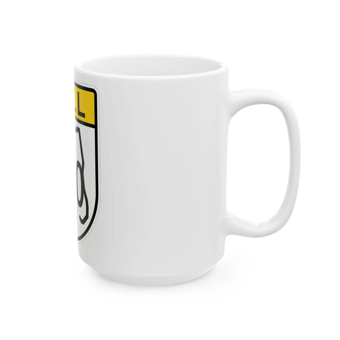 FL Route Shield Template Toll (Florida) (Road Sign) White Coffee Mug - Go Mug Yourself