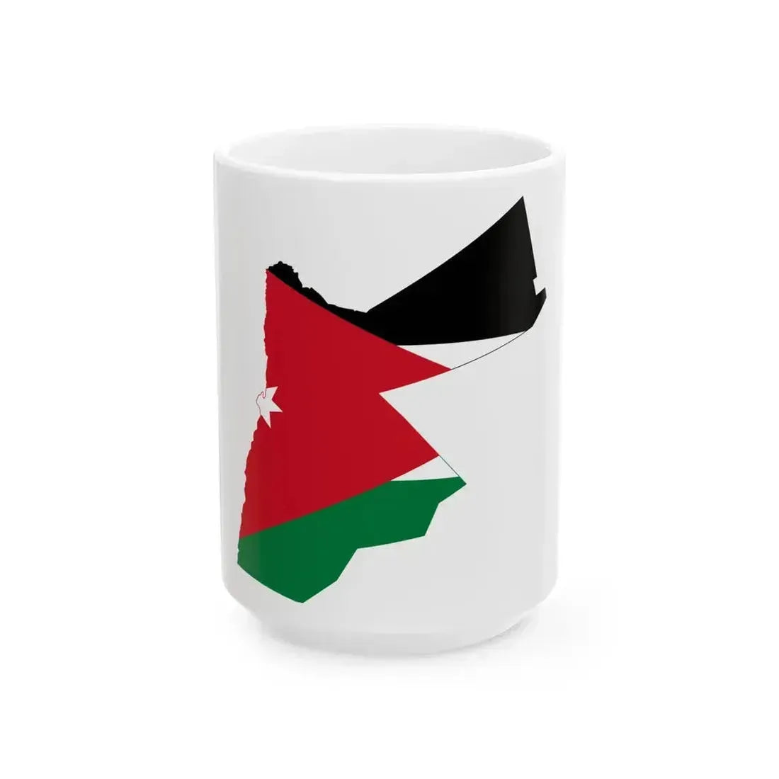 Flag and map of Jordan (Jordan) White Coffee Mug 15oz - Go Mug Yourself