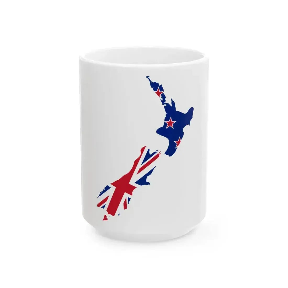 Flag and map of New Zealand (New Zealand) White Coffee Mug 15oz - Go Mug Yourself