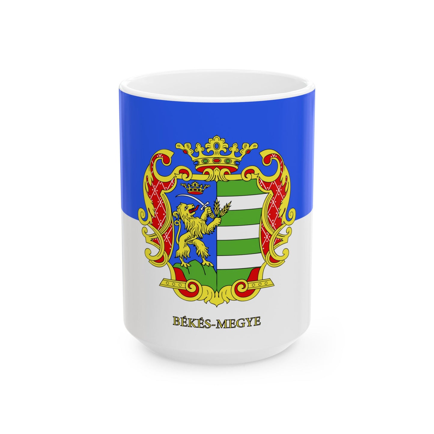 FLAG-Bekes-megye (Hungary) White Coffee Mug-15oz-Go Mug Yourself