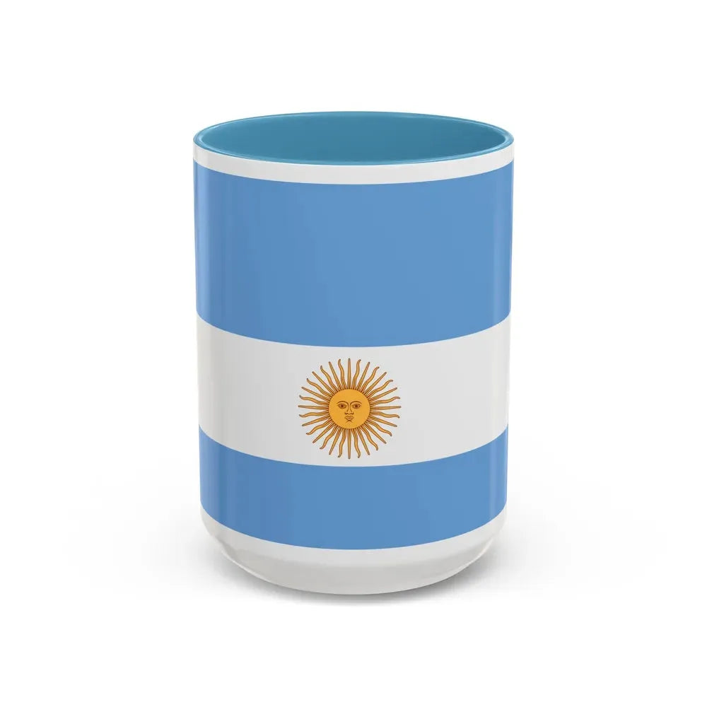 Flag de Marina Argentina 1818 - Accent Coffee Mug 15oz Light Blue - Go Mug Yourself