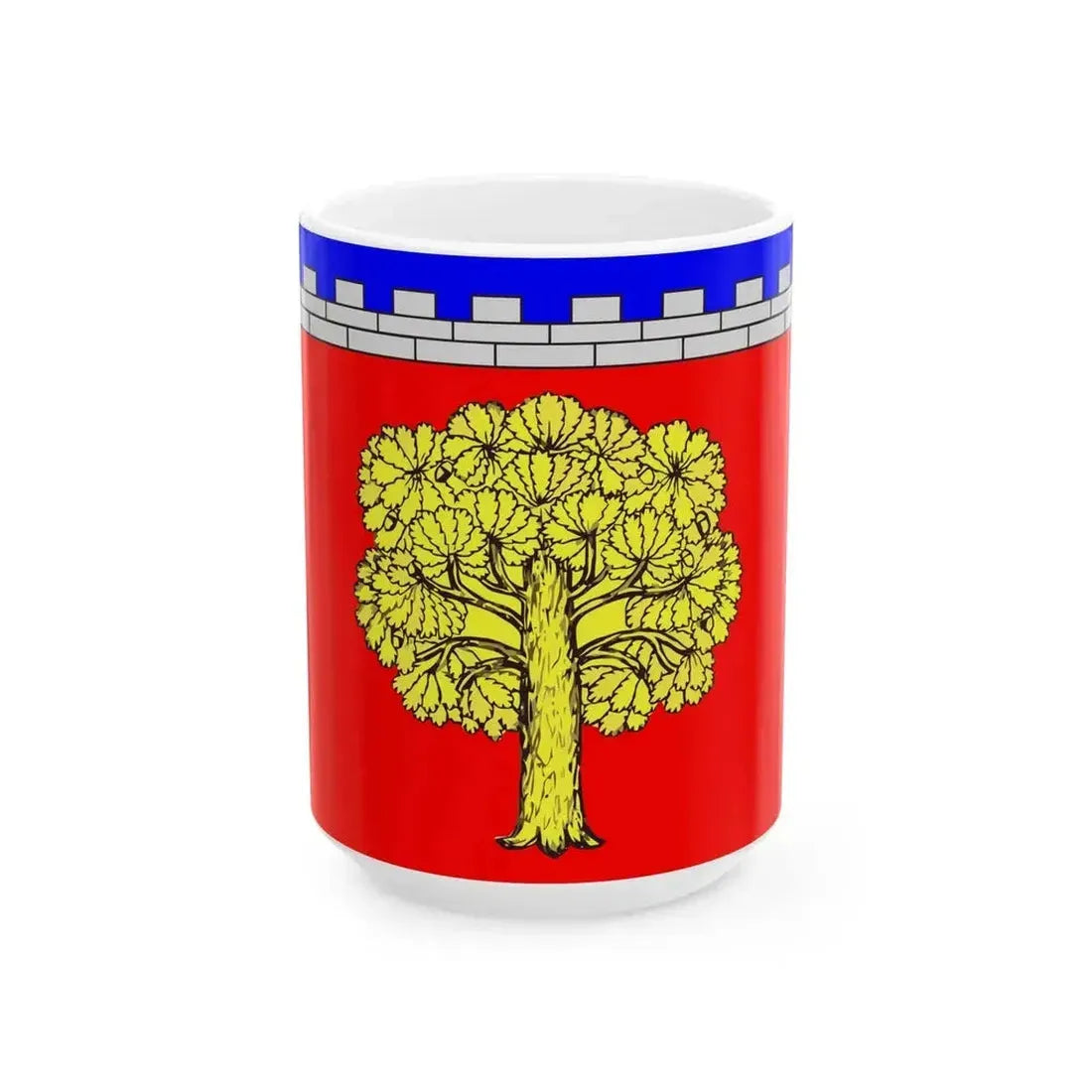 Flag Dubrovka Leningrad oblast (Russia) White Coffee Mug 15oz - Go Mug Yourself