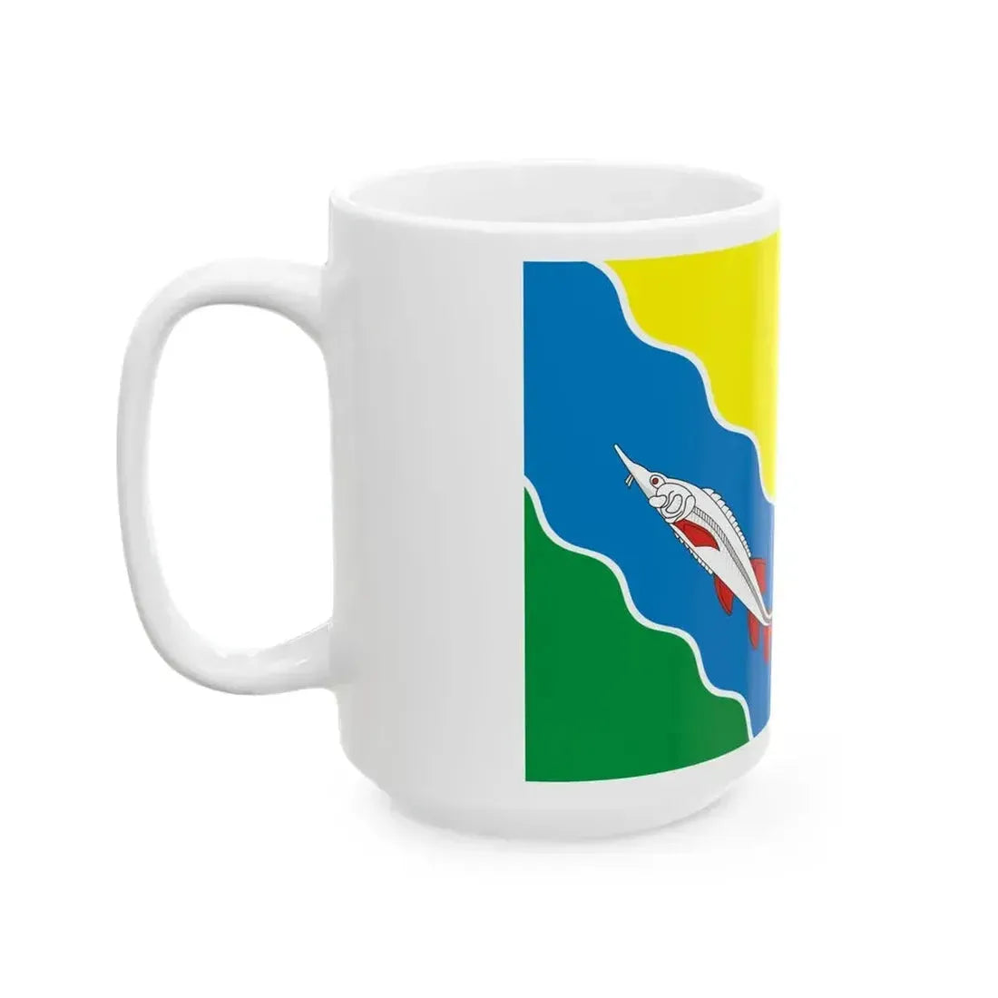 Flag Eisky raion (Russia) White Coffee Mug - Go Mug Yourself