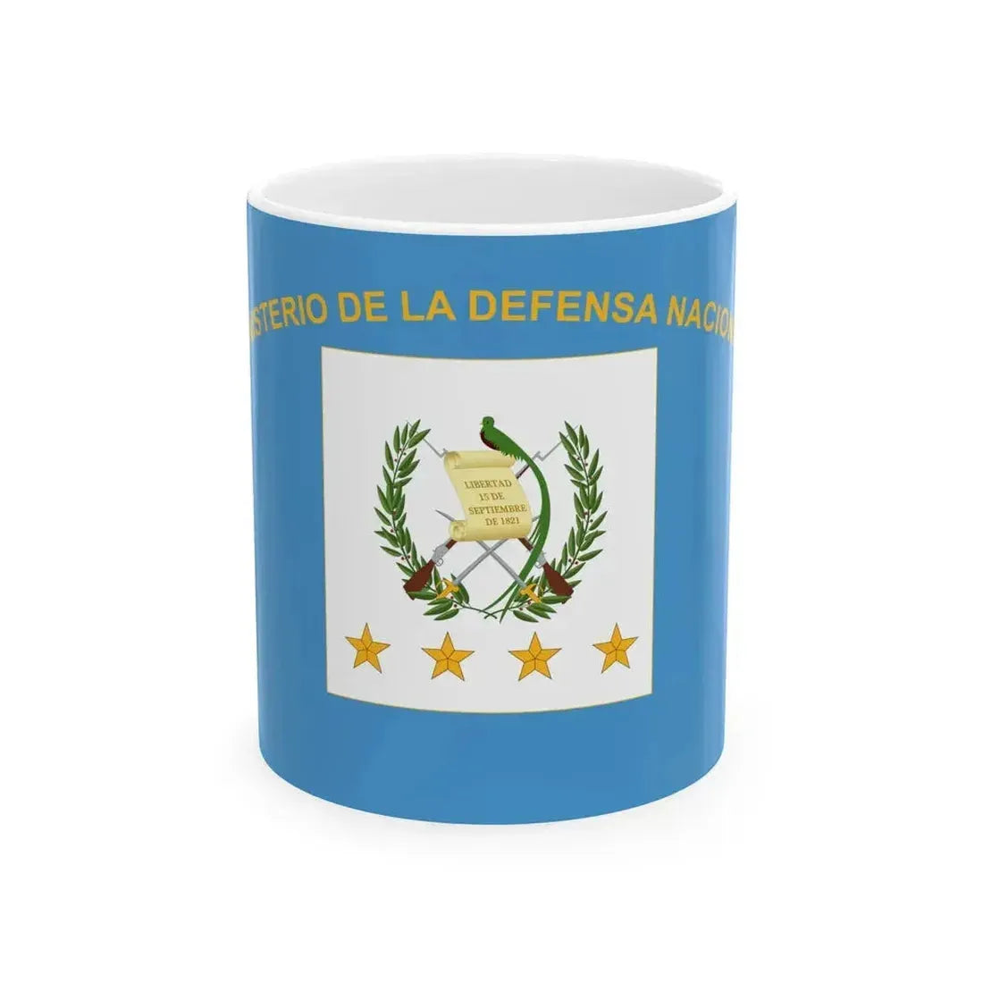 Flag for the Minister of Defence Guatemala (Guatemala) White Coffee Mug 11oz - Go Mug Yourself