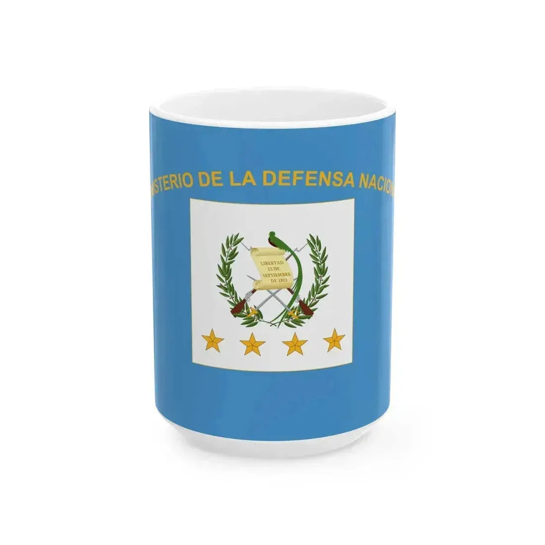 Flag for the Minister of Defence Guatemala (Guatemala) White Coffee Mug 15oz - Go Mug Yourself