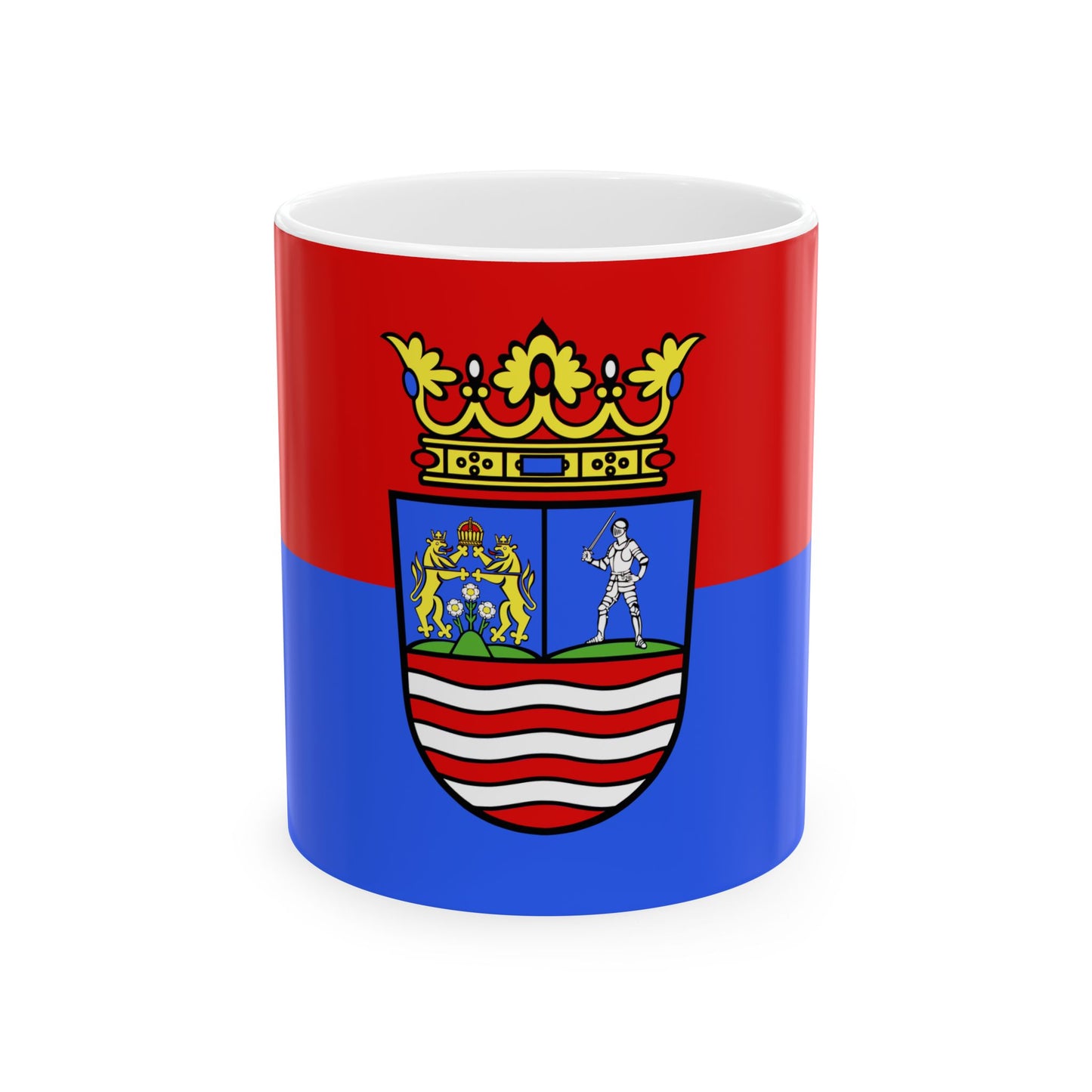 FLAG-Gyor-Moson-Sopron-megye (Hungary) White Coffee Mug-11oz-Go Mug Yourself