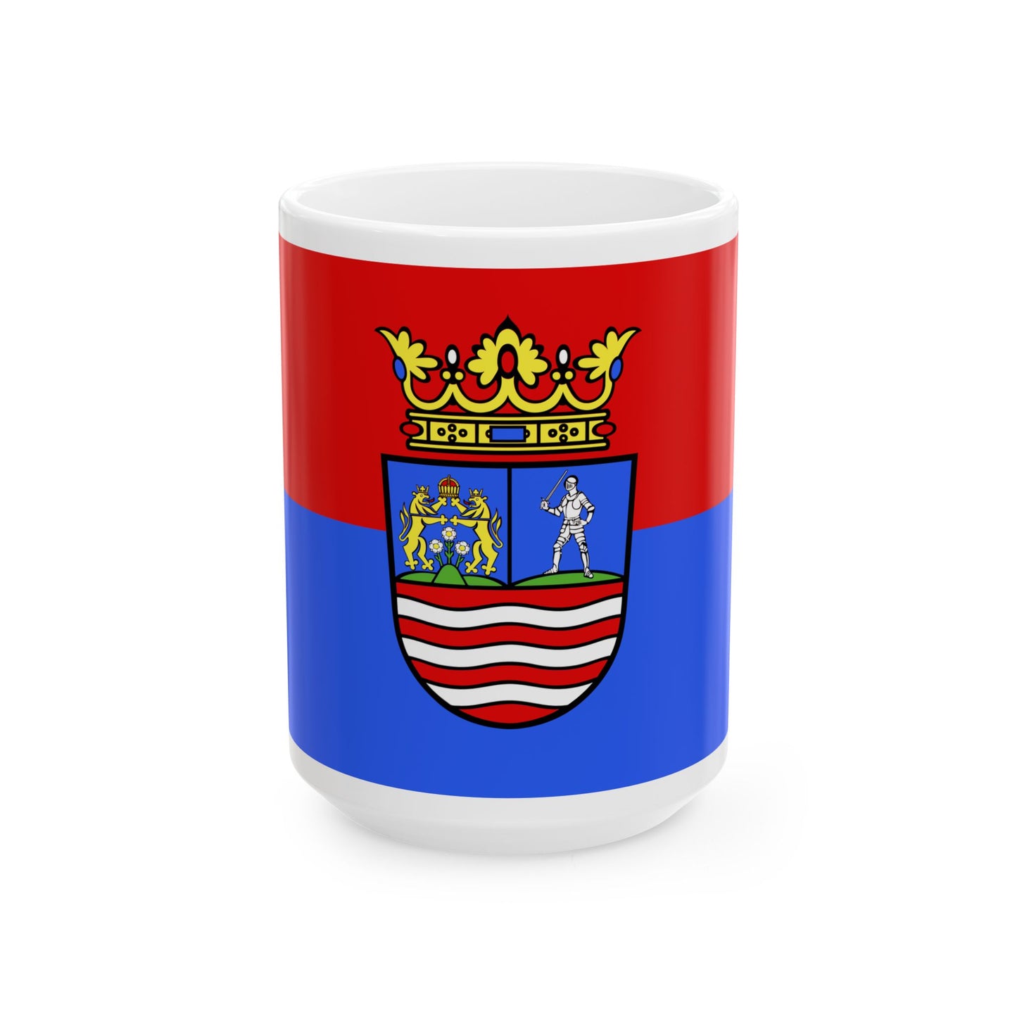 FLAG-Gyor-Moson-Sopron-megye (Hungary) White Coffee Mug-15oz-Go Mug Yourself
