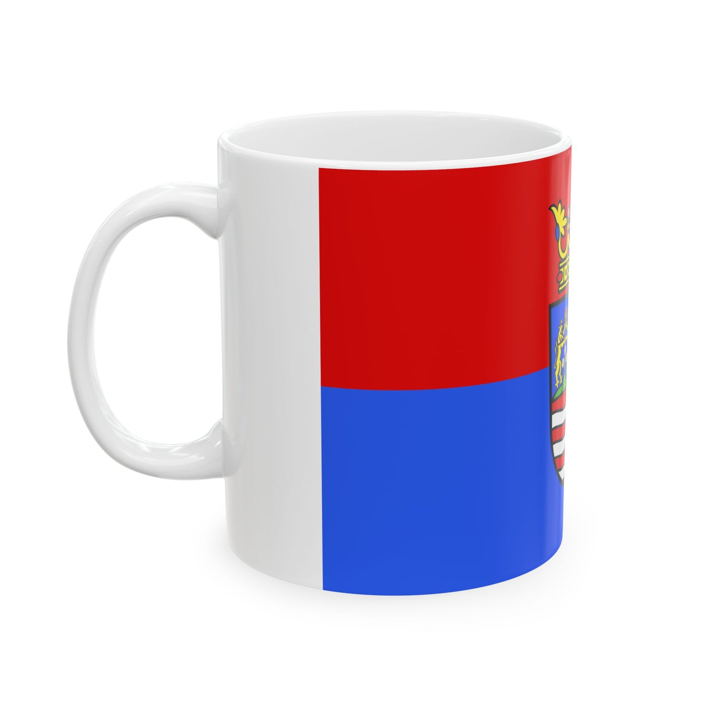 FLAG-Gyor-Moson-Sopron-megye (Hungary) White Coffee Mug-Go Mug Yourself