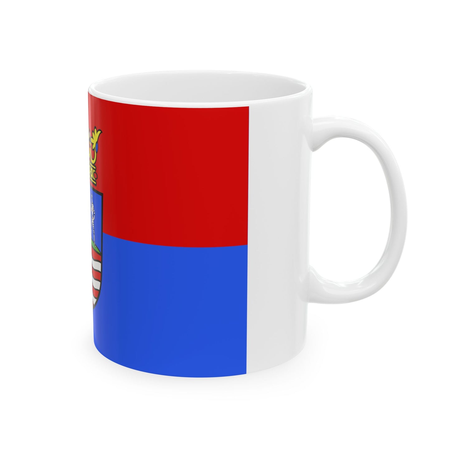 FLAG-Gyor-Moson-Sopron-megye (Hungary) White Coffee Mug-Go Mug Yourself