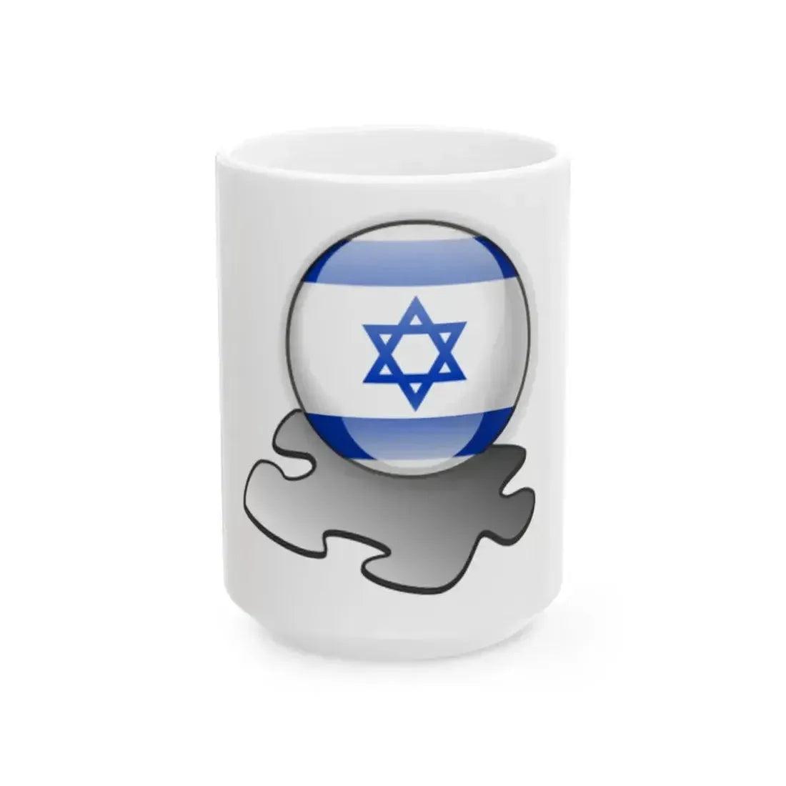 Flag Israel template (Israel) White Coffee Mug 15oz - Go Mug Yourself