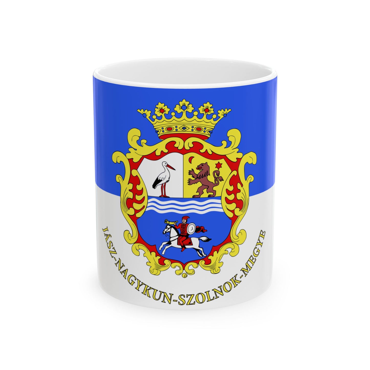 FLAG-Jasz-Nagykun-Szolnok (Hungary) White Coffee Mug-11oz-Go Mug Yourself