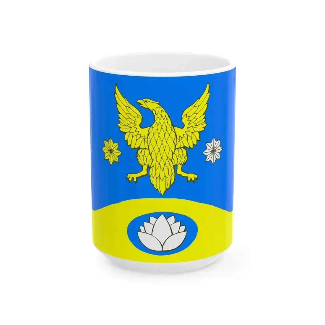Flag Koltushi Leningrad oblast (Russia) White Coffee Mug 15oz - Go Mug Yourself
