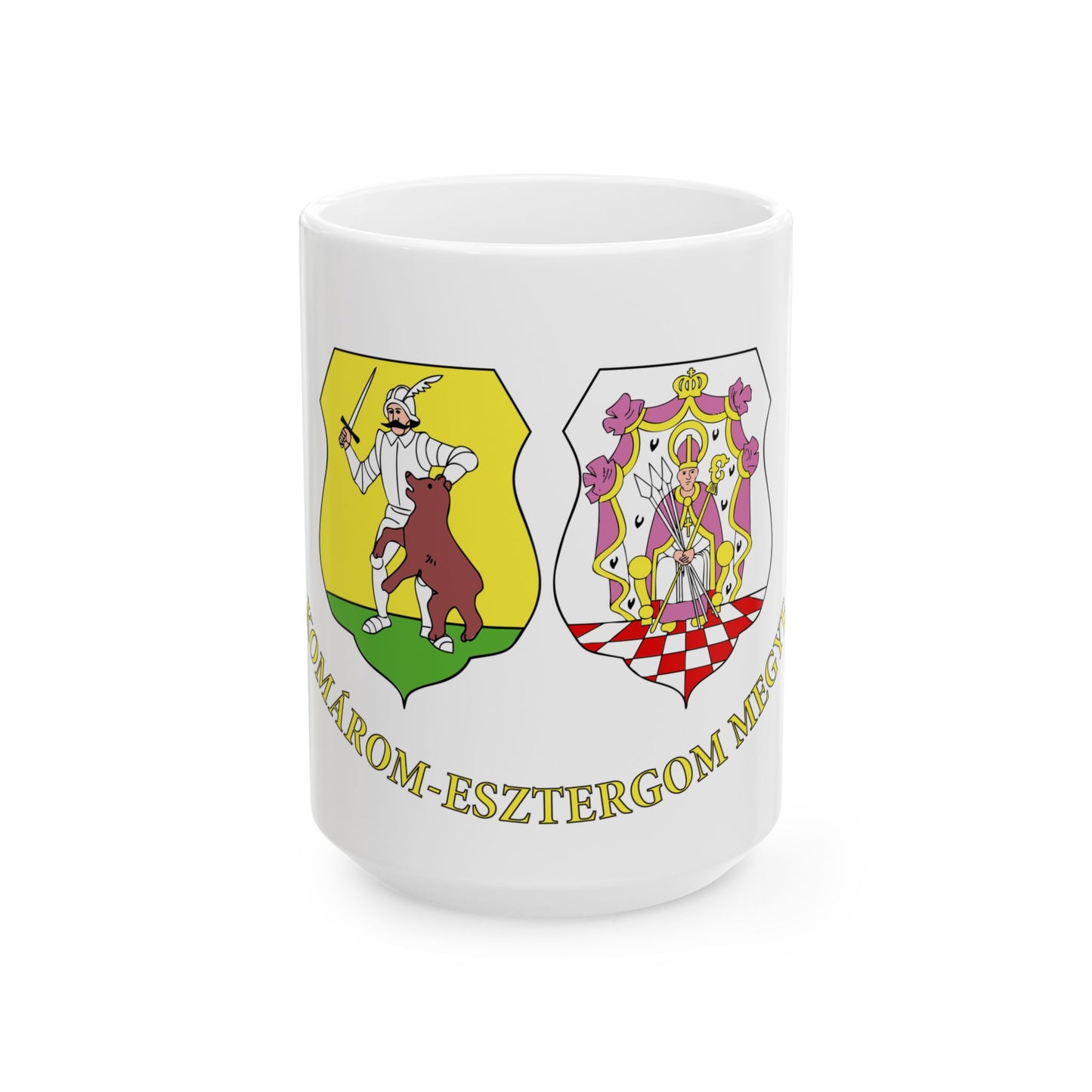 FLAG-Komarom-Esztergom-megye (Hungary) White Coffee Mug-15oz-Go Mug Yourself