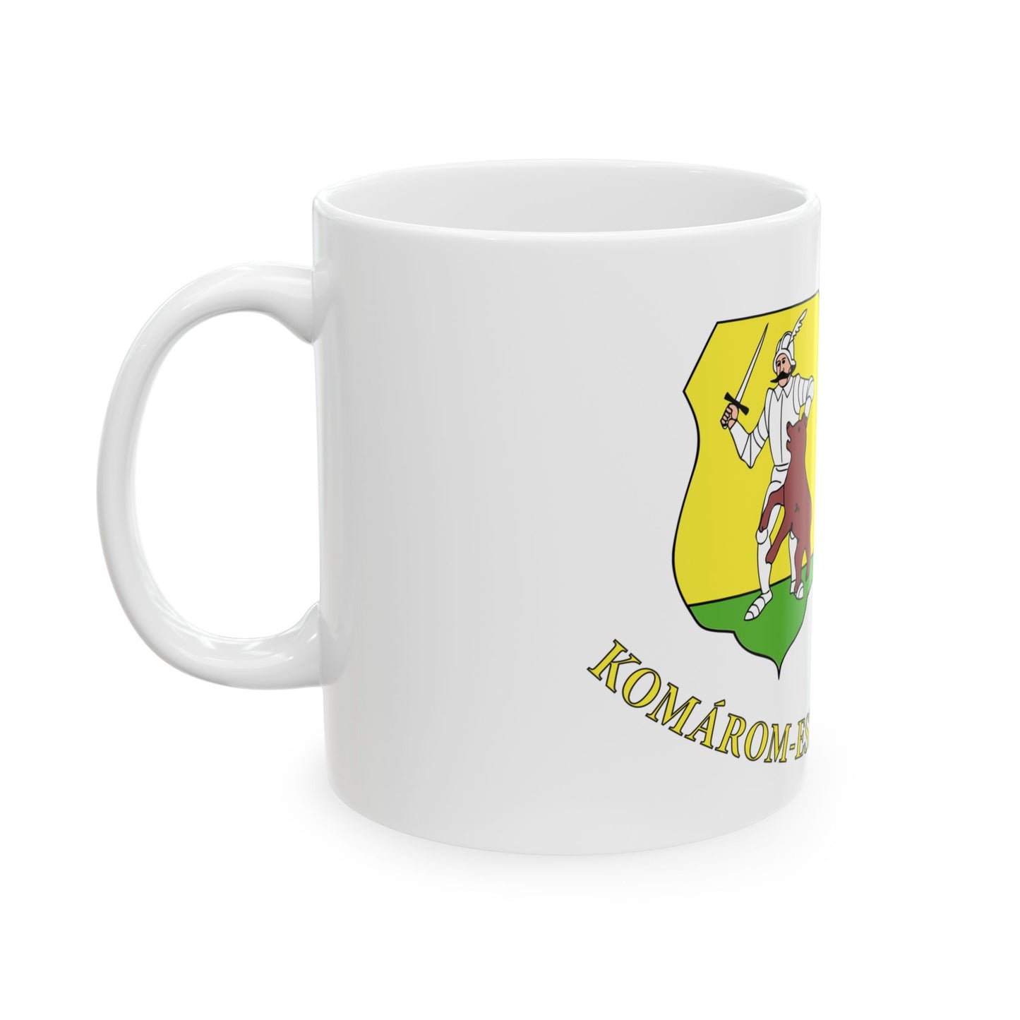 FLAG-Komarom-Esztergom-megye (Hungary) White Coffee Mug-Go Mug Yourself