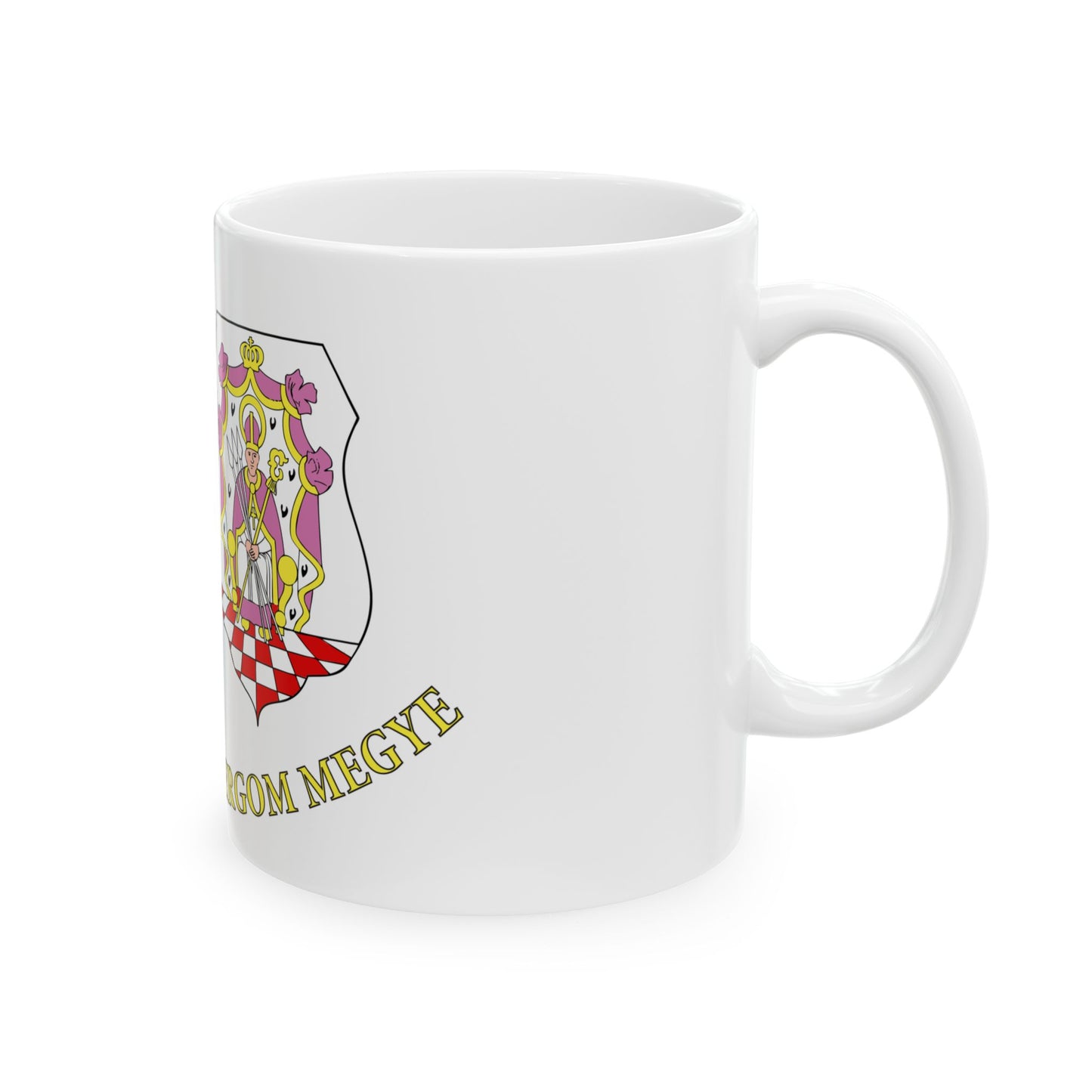 FLAG-Komarom-Esztergom-megye (Hungary) White Coffee Mug-Go Mug Yourself