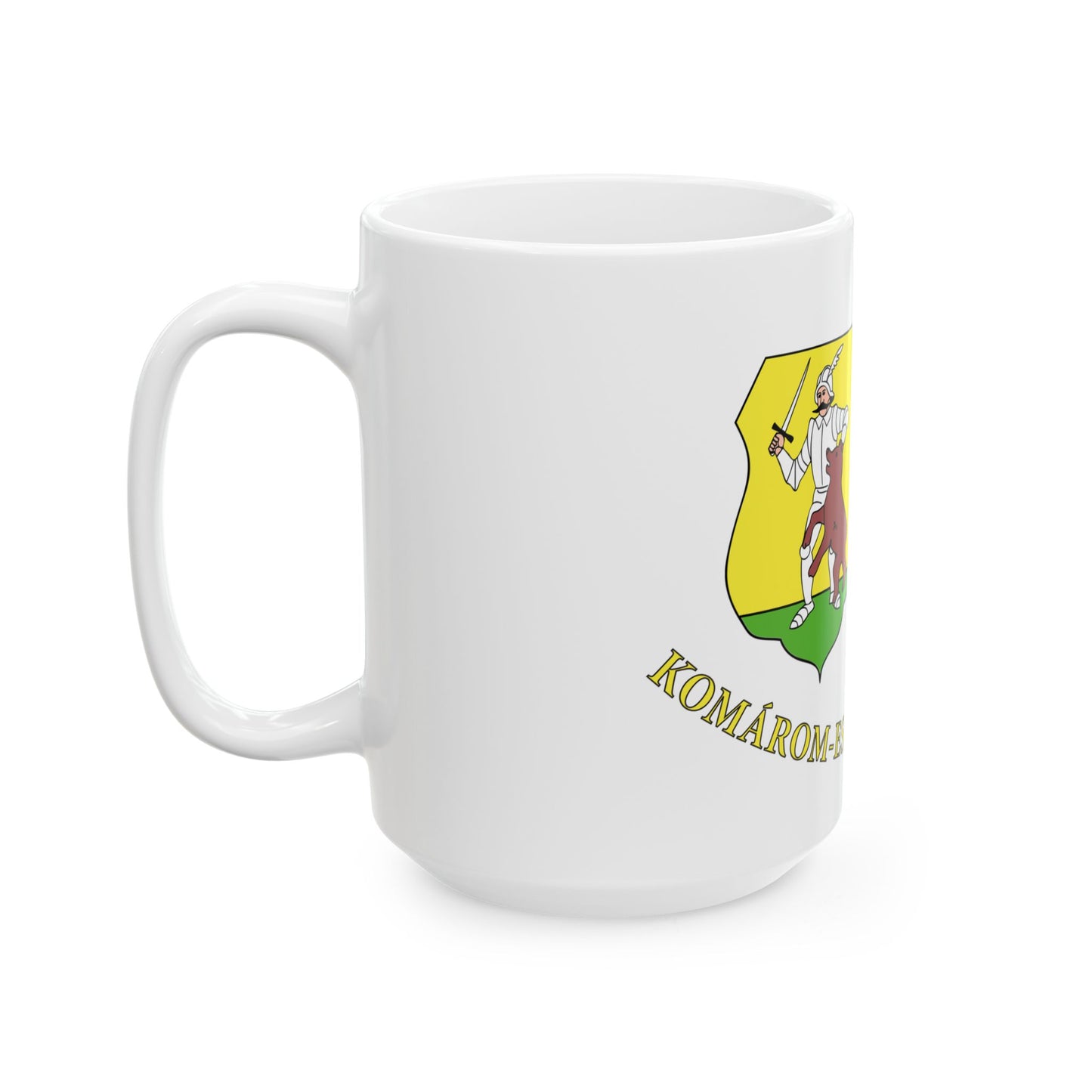 FLAG-Komarom-Esztergom-megye (Hungary) White Coffee Mug-Go Mug Yourself