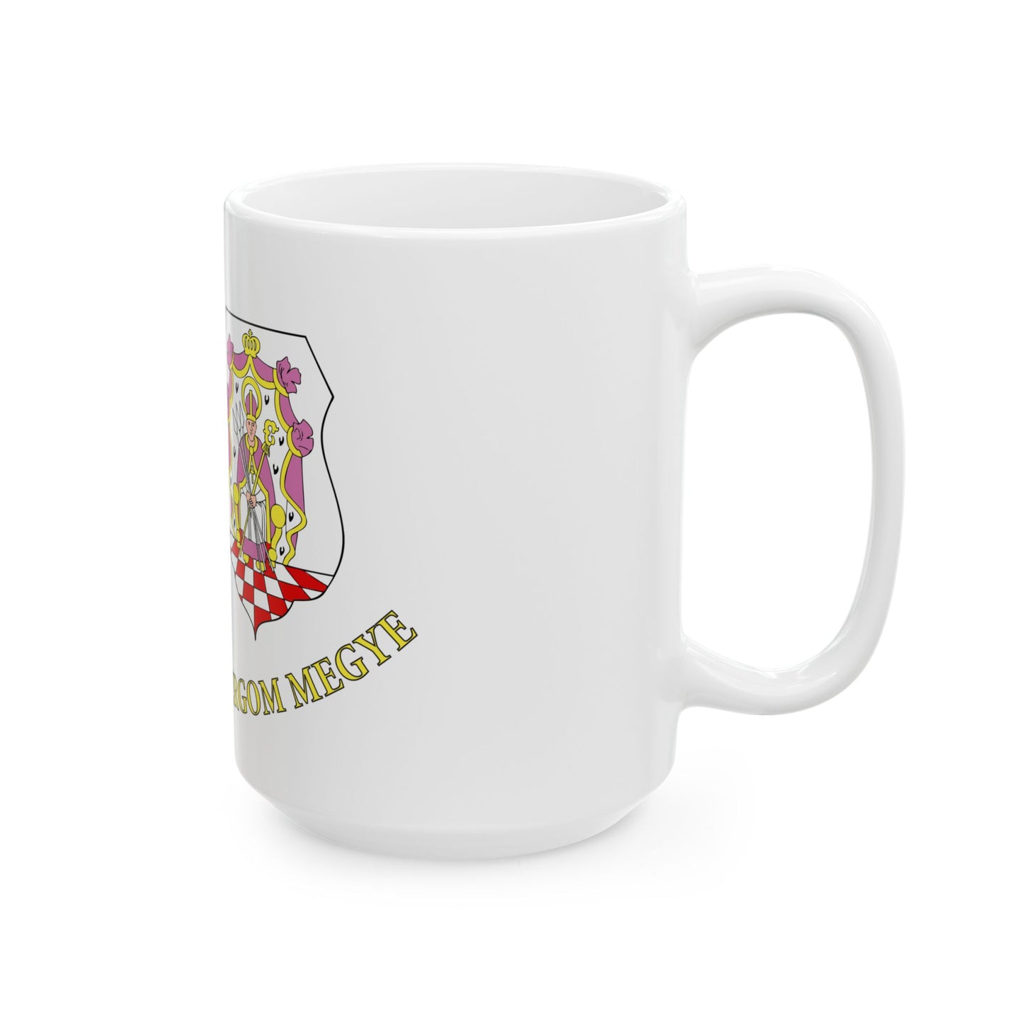 FLAG-Komarom-Esztergom-megye (Hungary) White Coffee Mug-Go Mug Yourself