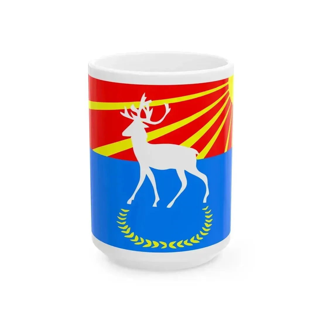 Flag Kuivozi Leningrad oblast (Russia) White Coffee Mug 15oz - Go Mug Yourself