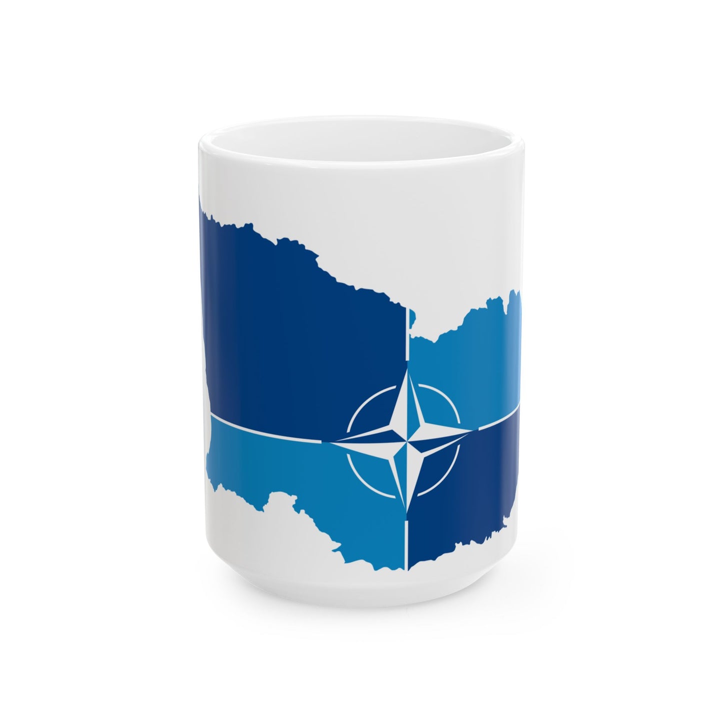 Flag map Georgia-NATO (Georgia) White Coffee Mug-15oz-Go Mug Yourself