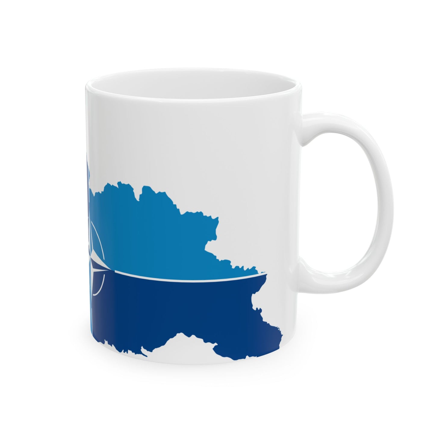 Flag map Georgia-NATO (Georgia) White Coffee Mug-Go Mug Yourself