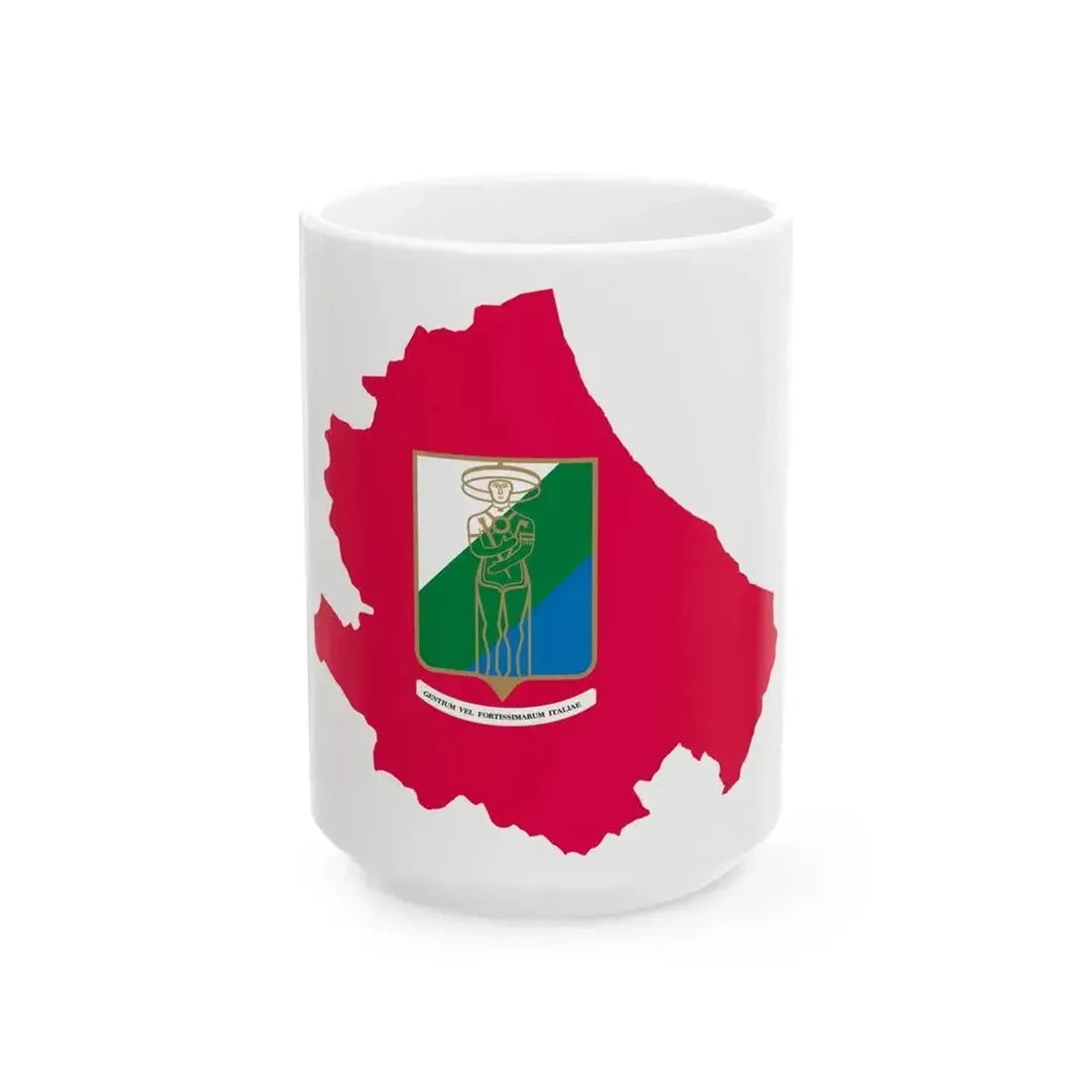 Flag map of Abruzzo (Italy) White Coffee Mug 15oz - Go Mug Yourself