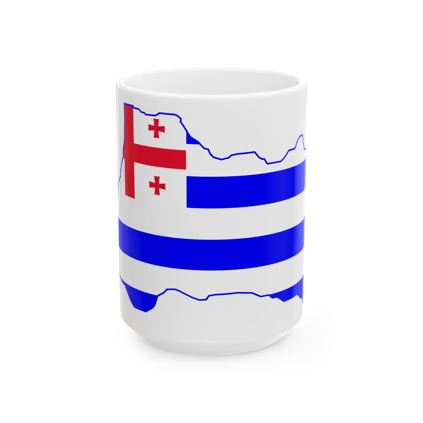 Flag map of Adjara (Georgia) White Coffee Mug-15oz-Go Mug Yourself