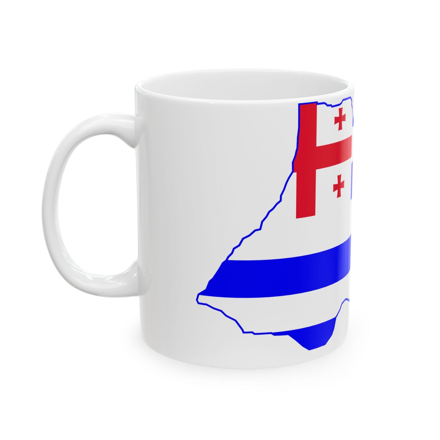 Flag map of Adjara (Georgia) White Coffee Mug-Go Mug Yourself