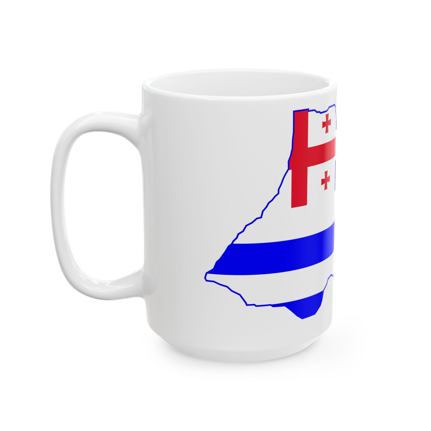 Flag map of Adjara (Georgia) White Coffee Mug-Go Mug Yourself
