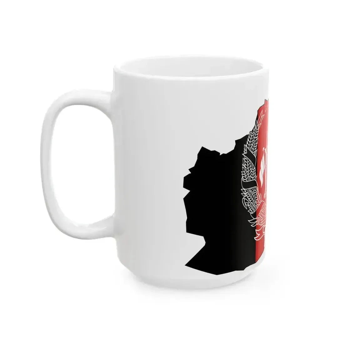 Flag map of Afghanistan 2004-2021 (Afghanistan) White Coffee Mug - Go Mug Yourself