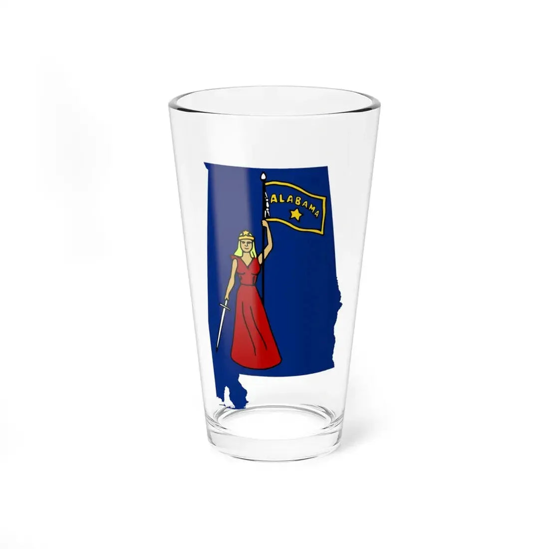 Flag-map of Alabama 1861 (United States) Pint Glass 16oz 16oz - Go Mug Yourself