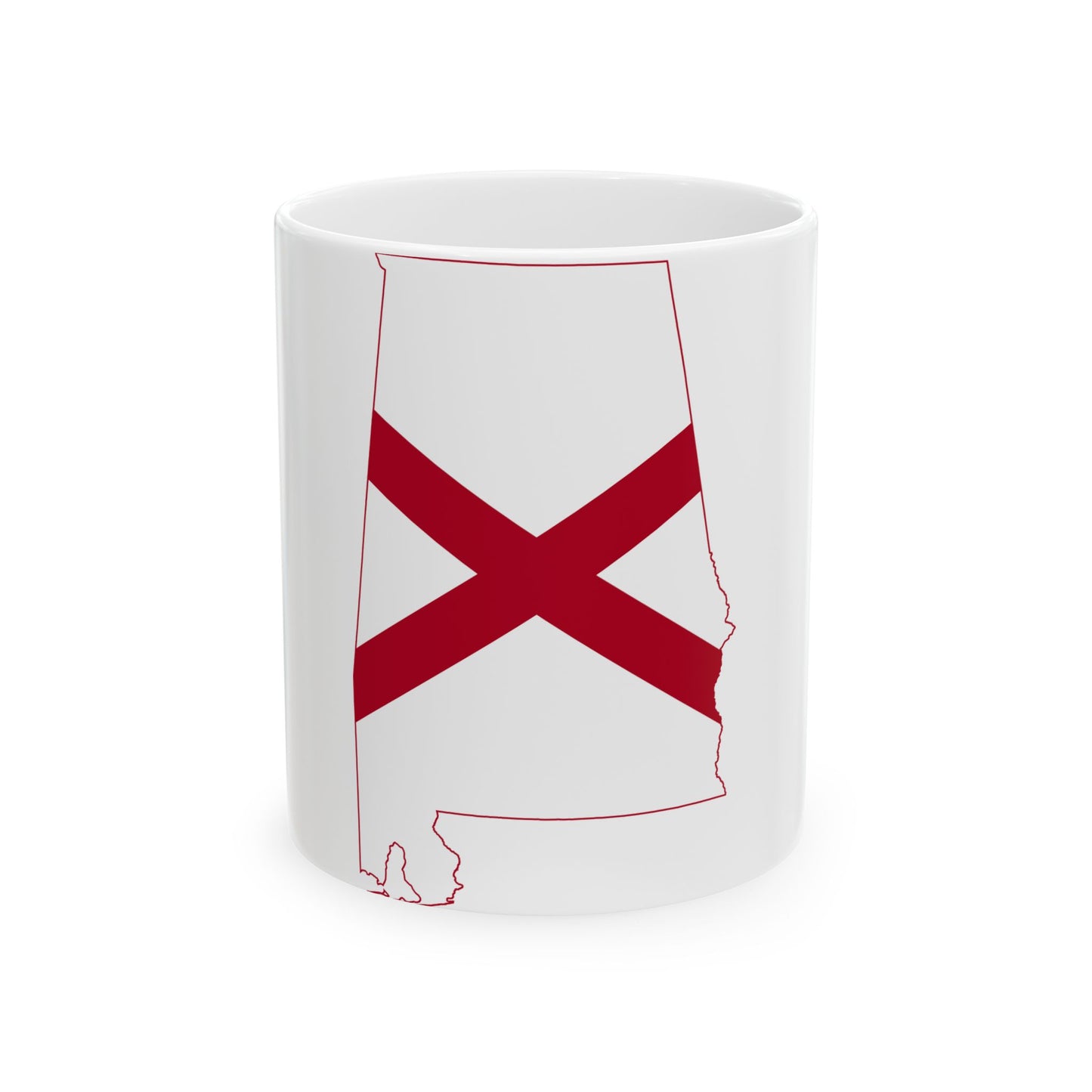 Flag-map of Alabama (United States) White Coffee Mug-11oz-Go Mug Yourself