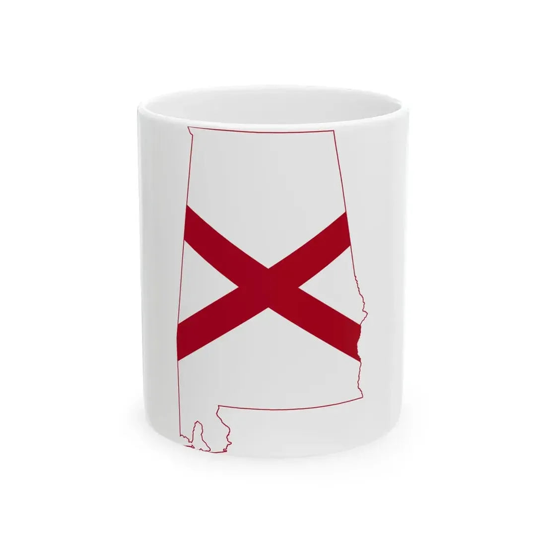 Flag-map of Alabama (United States) White Coffee Mug 11oz - Go Mug Yourself