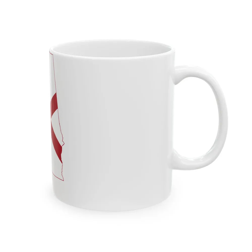 Flag-map of Alabama (United States) White Coffee Mug - Go Mug Yourself