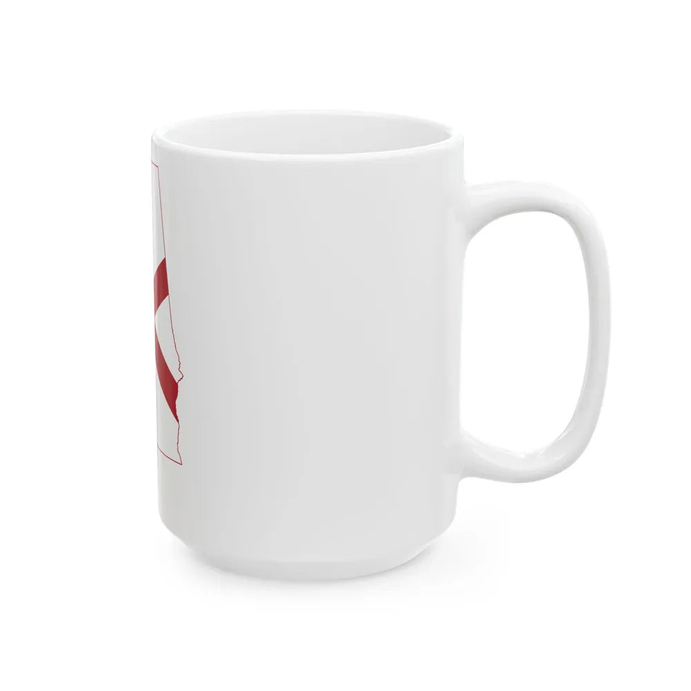 Flag-map of Alabama (United States) White Coffee Mug - Go Mug Yourself