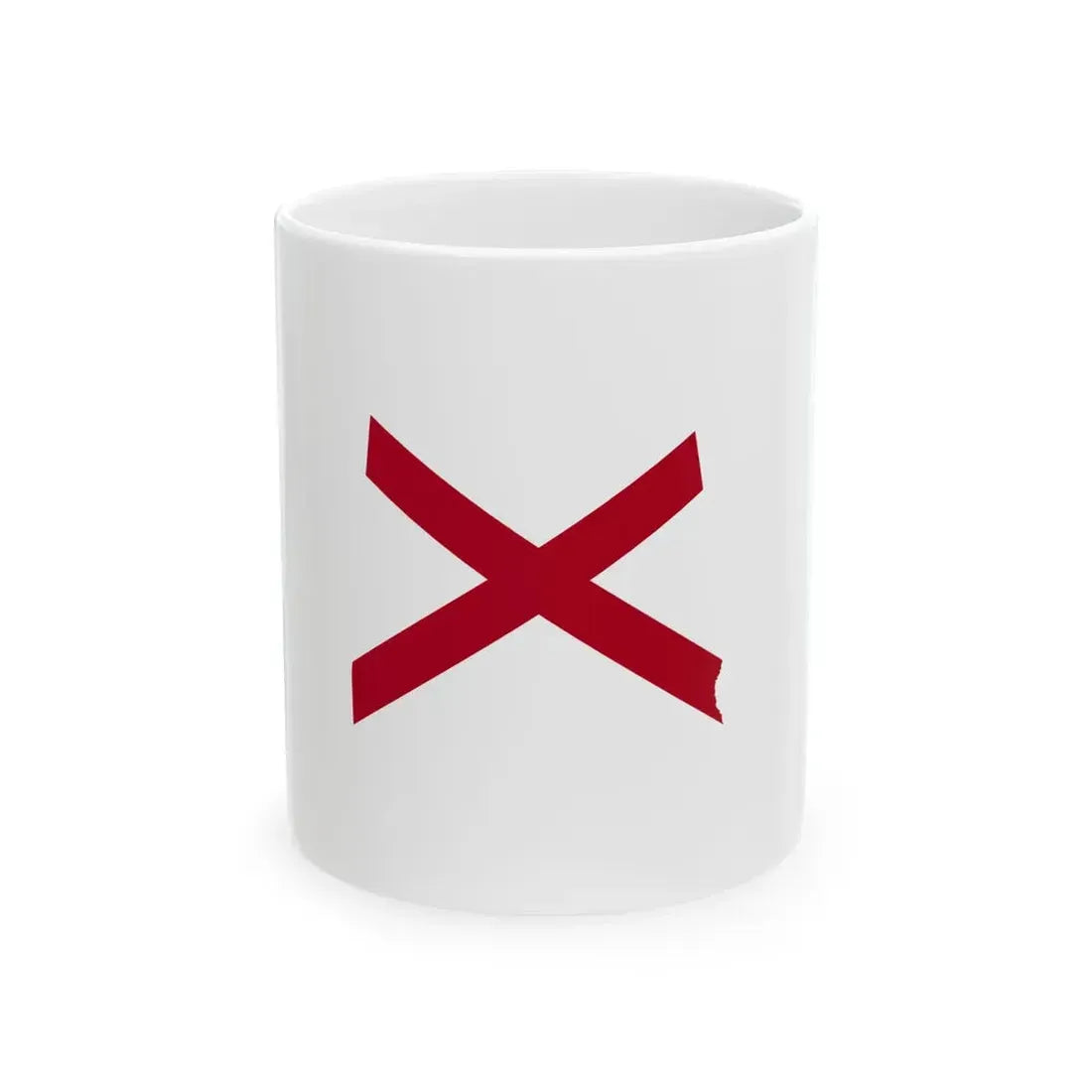 Flag-map of Alabama without stroke (United States) White Coffee Mug 11oz - Go Mug Yourself