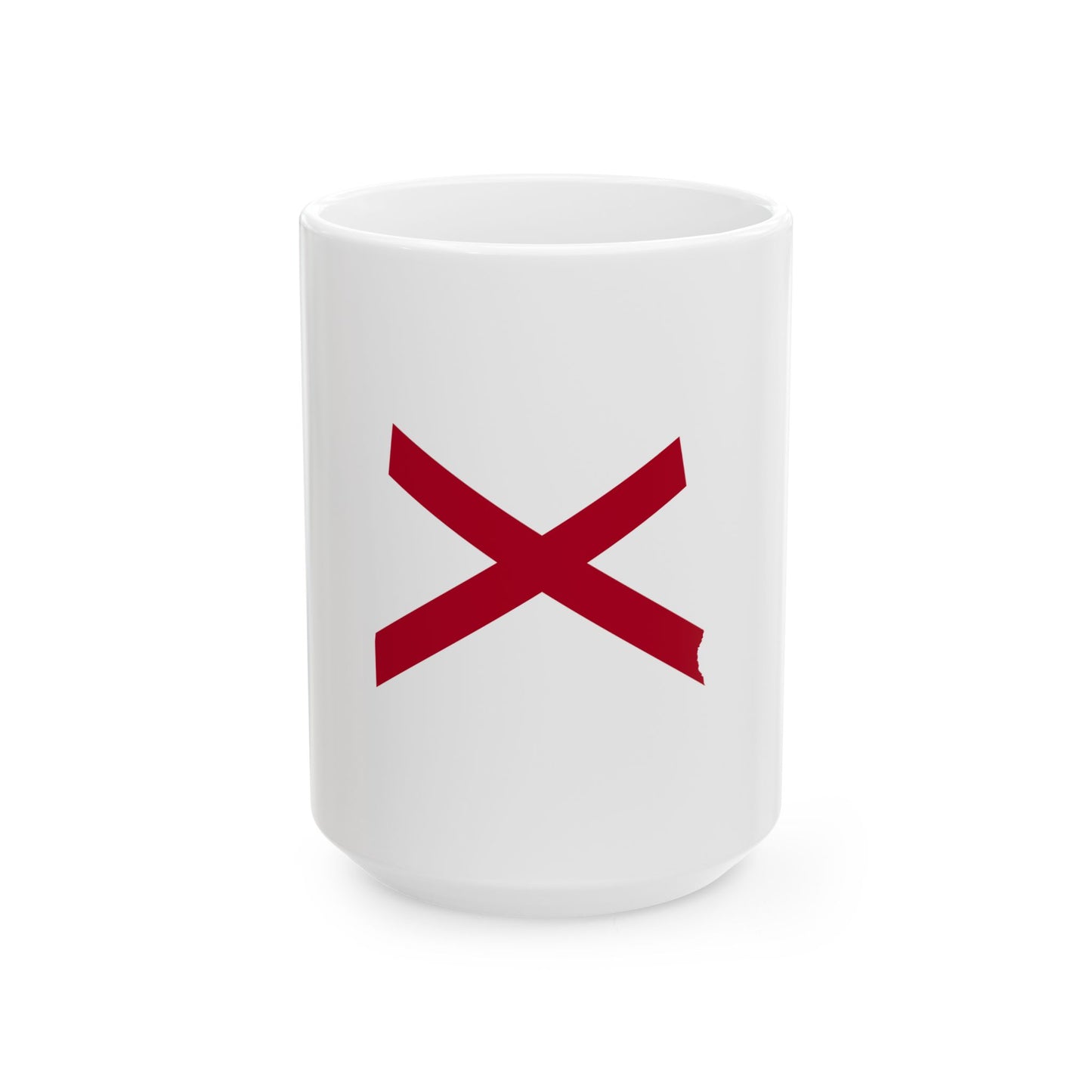 Flag-map of Alabama without stroke (United States) White Coffee Mug-15oz-Go Mug Yourself