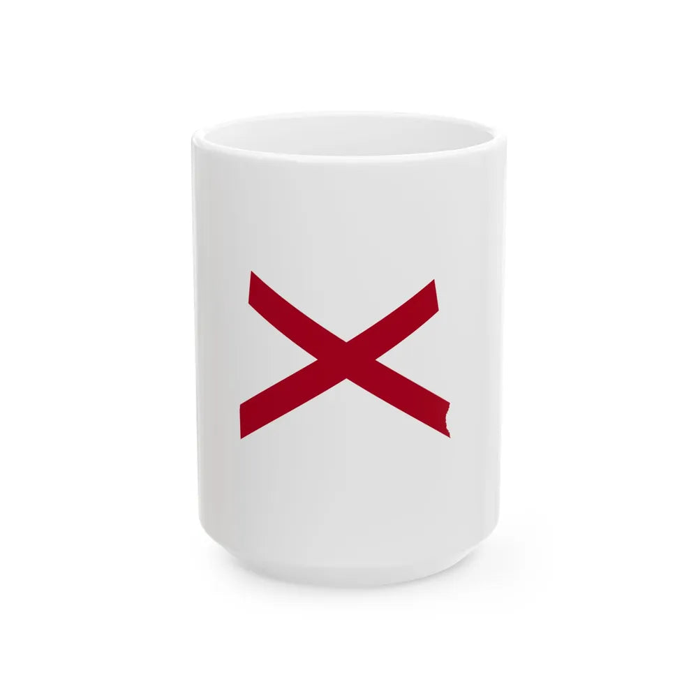 Flag-map of Alabama without stroke (United States) White Coffee Mug 15oz - Go Mug Yourself