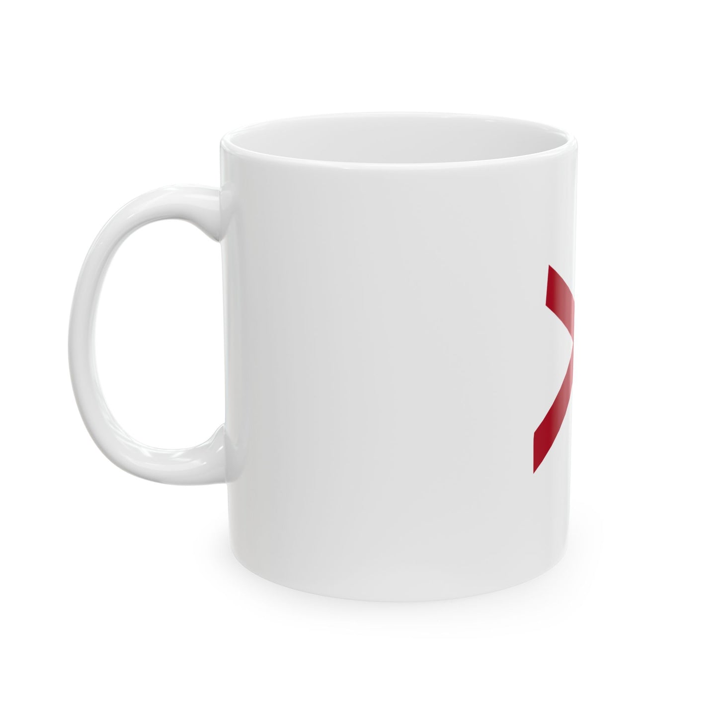 Flag-map of Alabama without stroke (United States) White Coffee Mug-Go Mug Yourself