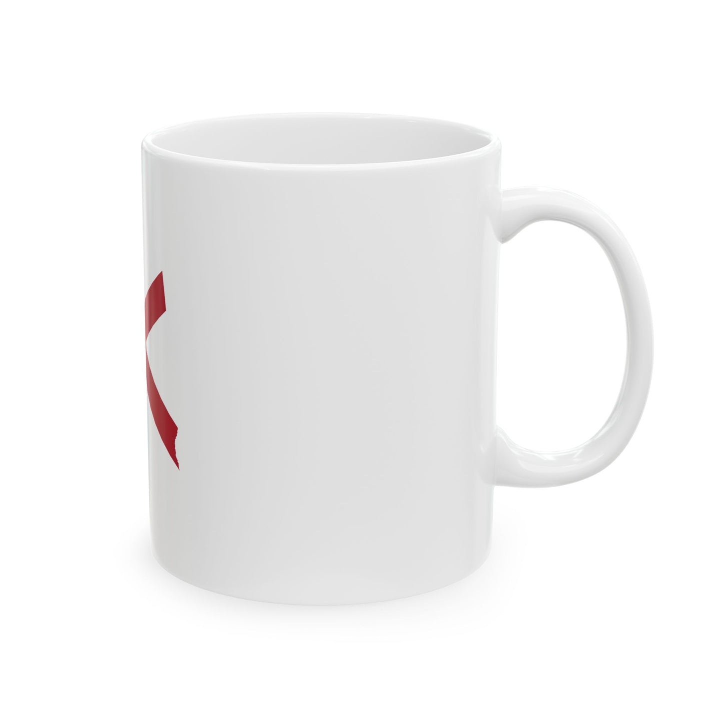 Flag-map of Alabama without stroke (United States) White Coffee Mug-Go Mug Yourself
