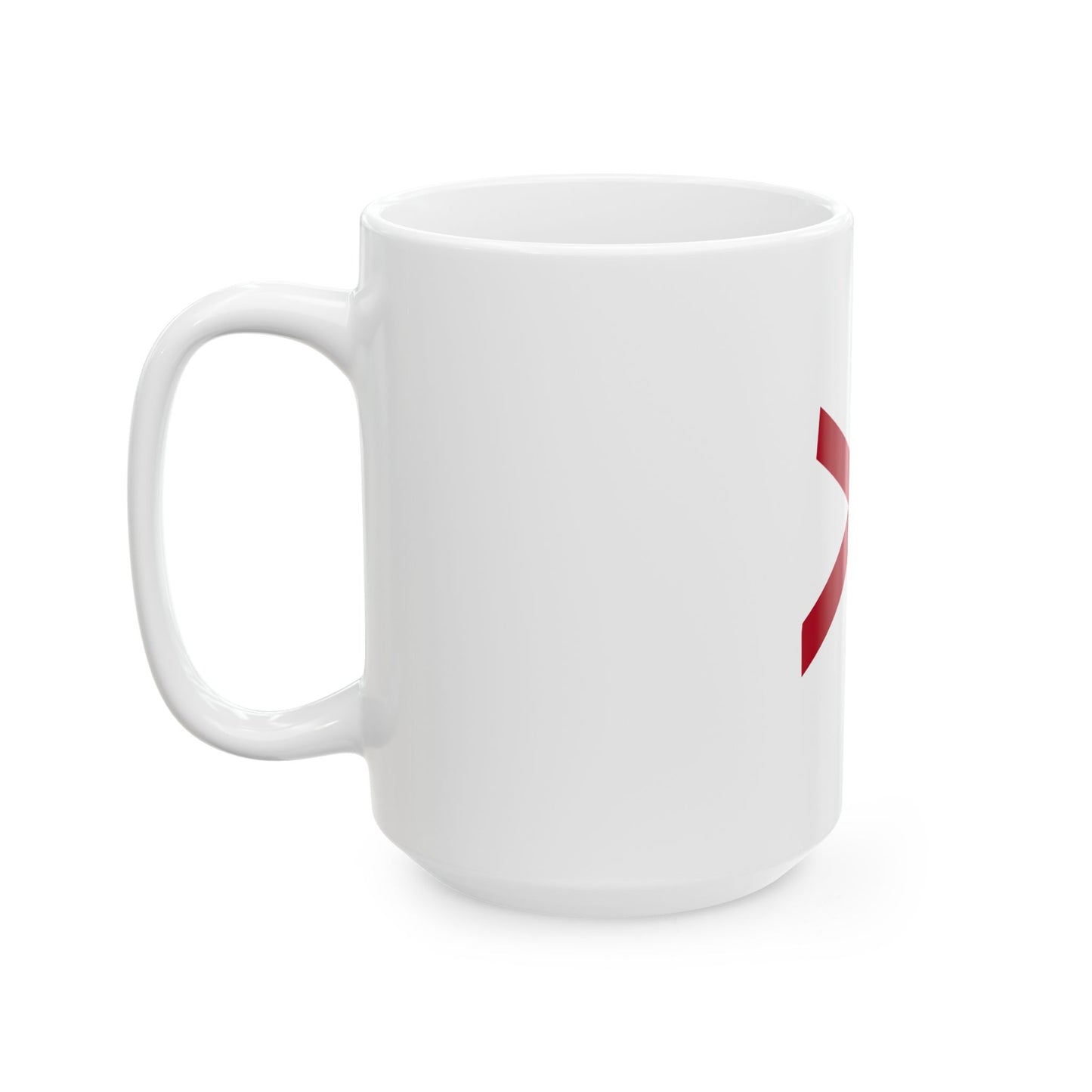 Flag-map of Alabama without stroke (United States) White Coffee Mug-Go Mug Yourself