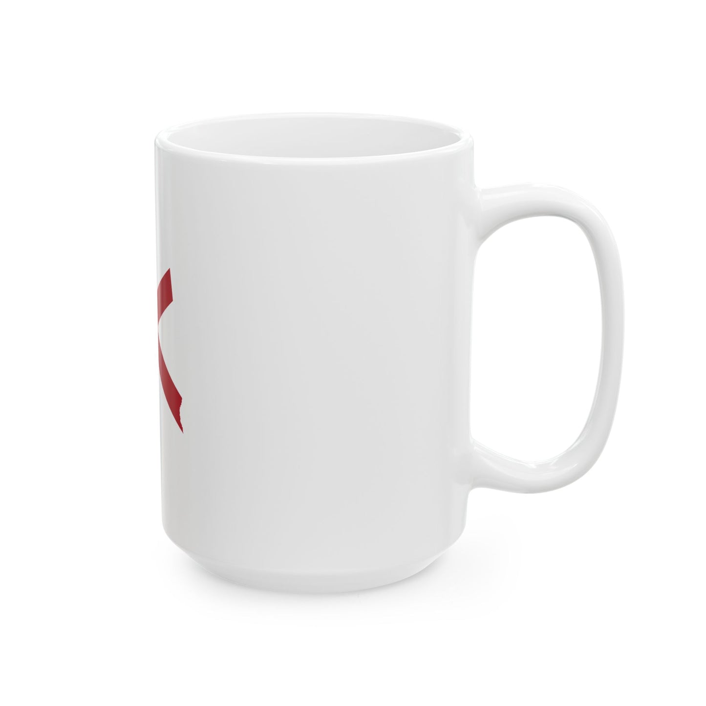 Flag-map of Alabama without stroke (United States) White Coffee Mug-Go Mug Yourself